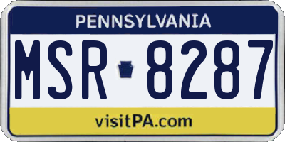 PA license plate MSR8287