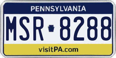 PA license plate MSR8288