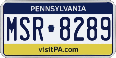 PA license plate MSR8289
