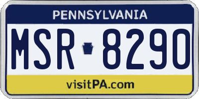 PA license plate MSR8290