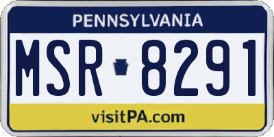 PA license plate MSR8291