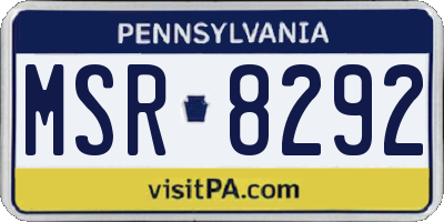 PA license plate MSR8292