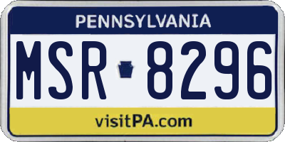 PA license plate MSR8296