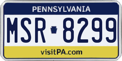 PA license plate MSR8299