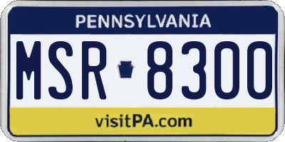 PA license plate MSR8300