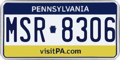 PA license plate MSR8306