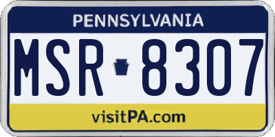 PA license plate MSR8307