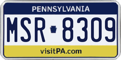 PA license plate MSR8309