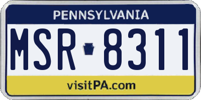 PA license plate MSR8311