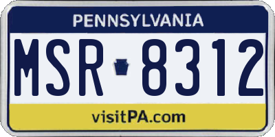 PA license plate MSR8312