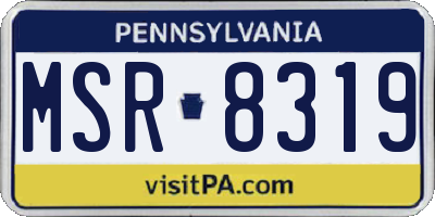 PA license plate MSR8319