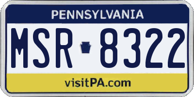 PA license plate MSR8322