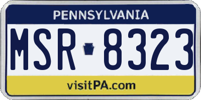 PA license plate MSR8323