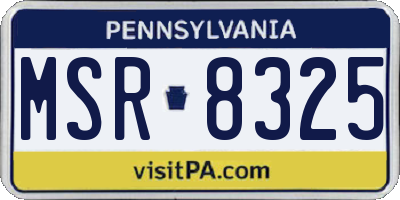 PA license plate MSR8325