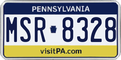 PA license plate MSR8328