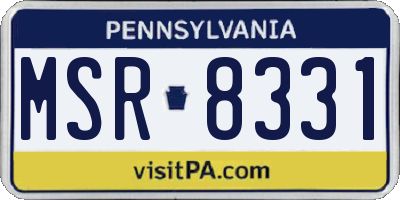 PA license plate MSR8331