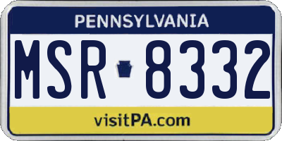 PA license plate MSR8332