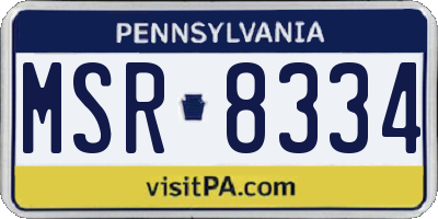 PA license plate MSR8334