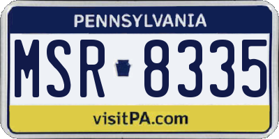 PA license plate MSR8335