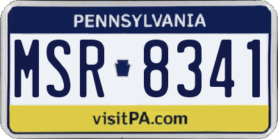 PA license plate MSR8341