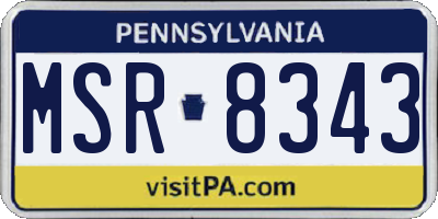 PA license plate MSR8343