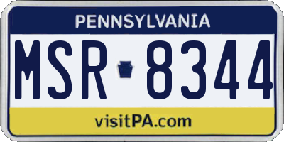 PA license plate MSR8344
