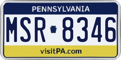PA license plate MSR8346