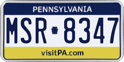 PA license plate MSR8347