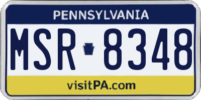 PA license plate MSR8348