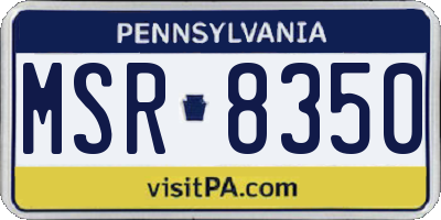 PA license plate MSR8350
