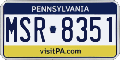 PA license plate MSR8351