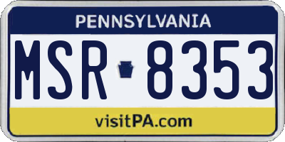 PA license plate MSR8353