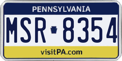 PA license plate MSR8354