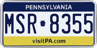 PA license plate MSR8355