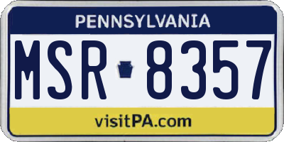 PA license plate MSR8357