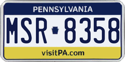 PA license plate MSR8358