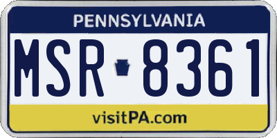 PA license plate MSR8361