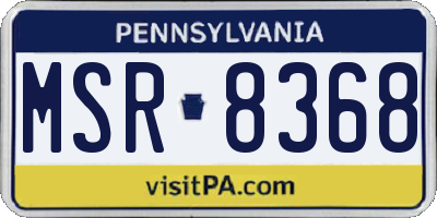 PA license plate MSR8368