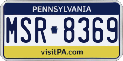 PA license plate MSR8369