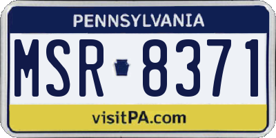 PA license plate MSR8371