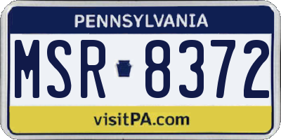 PA license plate MSR8372