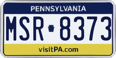 PA license plate MSR8373