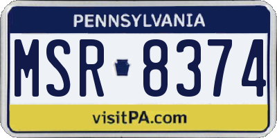 PA license plate MSR8374