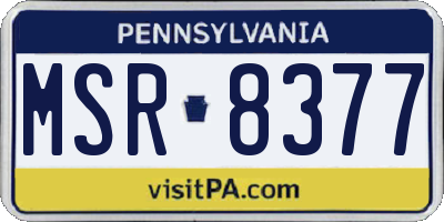 PA license plate MSR8377