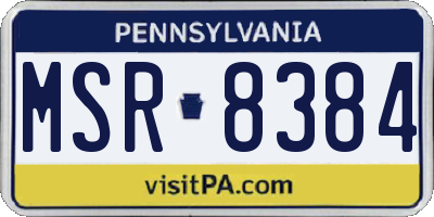 PA license plate MSR8384