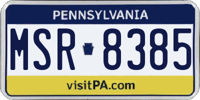 PA license plate MSR8385