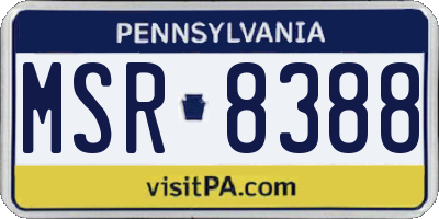 PA license plate MSR8388
