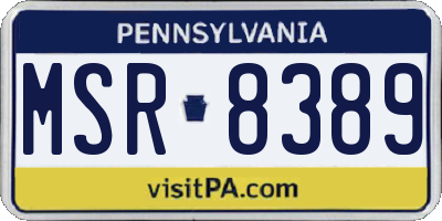 PA license plate MSR8389