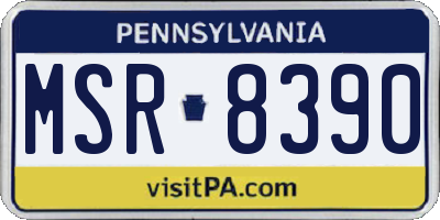 PA license plate MSR8390