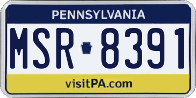 PA license plate MSR8391